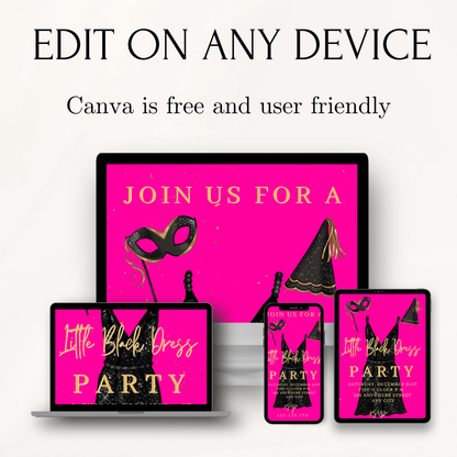 Little Black Dress Video Invitation | Mobile Prom Sendoff Animated Invite | Canva Video Evite Template