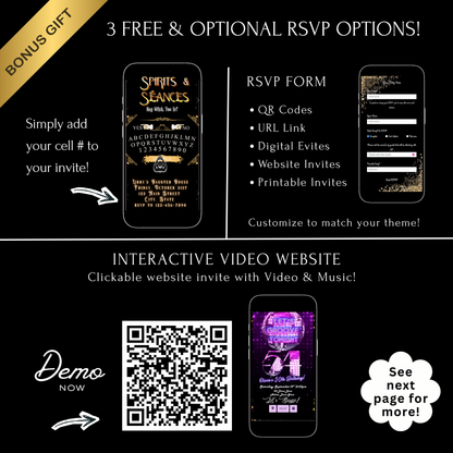 Halloween Video Invitation, Ouija Board Animated Invite, Editable Halloween Party Mobile Evite
