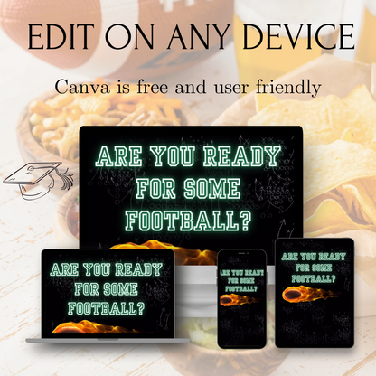 Super Bowl Party Video Invitation | Digital Football Game Day Invite | Editable Online Template
