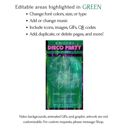 Disco Video Invitation | Retro Animated Disco Ball Mobile Evite