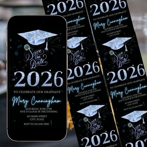 2026 Graduation Party Video Invitation | Digital Graduation Invite | Editable Online Canva Template