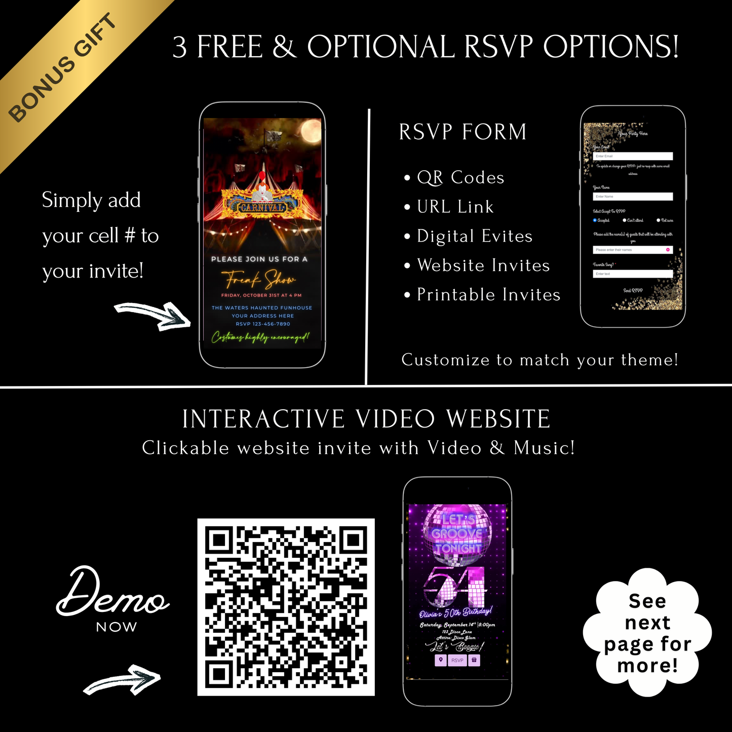 Halloween-Videoeinladung, animierte Karnevalseinladung, bearbeitbare mobile Halloween-Partyeinladung