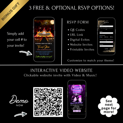 Halloween-Videoeinladung, animierte Karnevalseinladung, bearbeitbare mobile Halloween-Partyeinladung