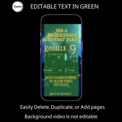 Halloween-Videoeinladung, animierte Harry-Potter-Einladung