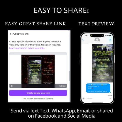 Halloween-Videoeinladung, animierte Einladung zur Babyparty, bearbeitbare mobile Einladung zur Halloween-Party