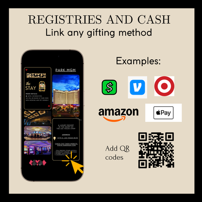 Las Vegas Website Invitation | Las Vegas RSVP Itinerary Website | Canva Website Template