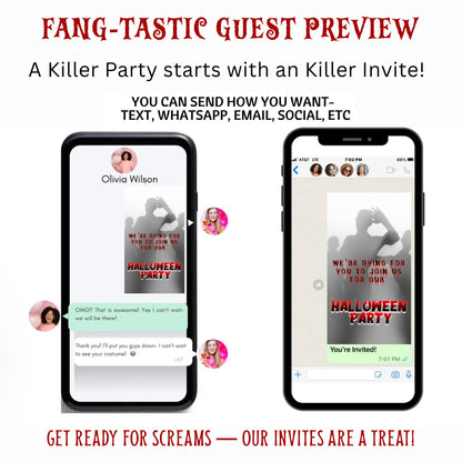 Halloween-Videoeinladung, animierte Einladung im Walking-Dead-Stil, bearbeitbare mobile Einladung zur Halloween-Party