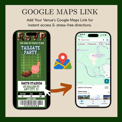 Super Bowl LX Video Invitation and RSVP Website | Game Day Party Invite | Digital Football Invite | Editable Online Template