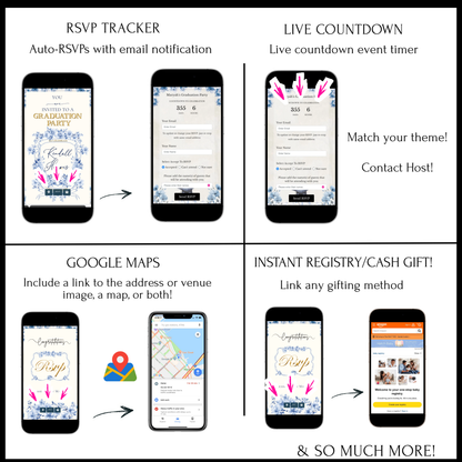 Red Quinceanera Video Invite | Sweet 15 16 Quince RSVP Tracker | Editable Canva Evite Template