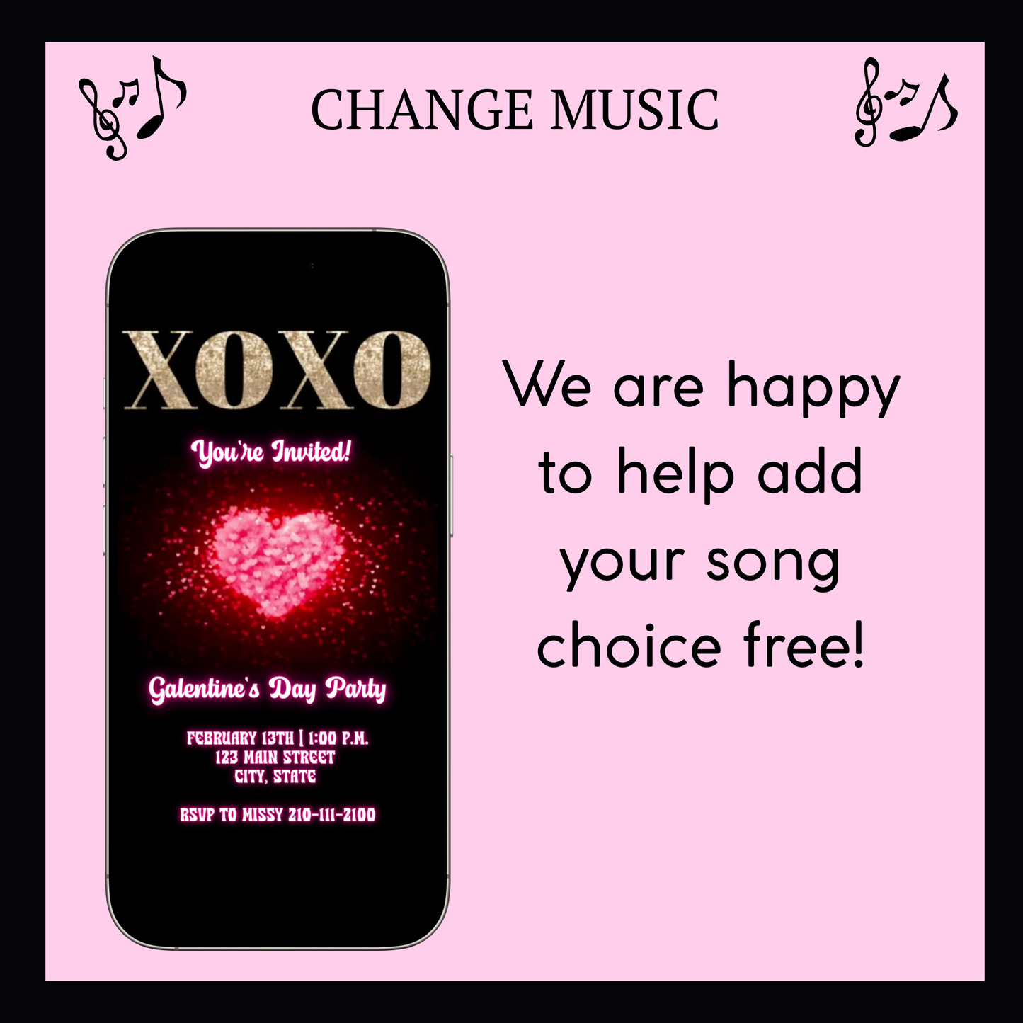 Valentines Day Party Video Invitation | Digital Galentines Animated Invite | Editable Canva Evite Template