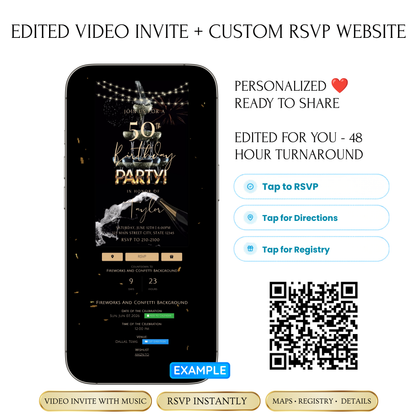 Edited For You Invite + Custom RSVP Website