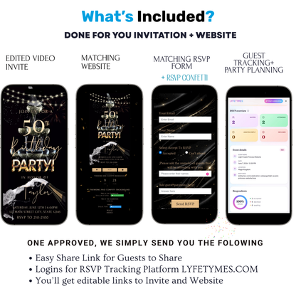 Edited For You Invite + Custom RSVP Website