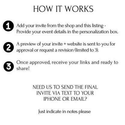 Edited For You Invite + Custom RSVP Website