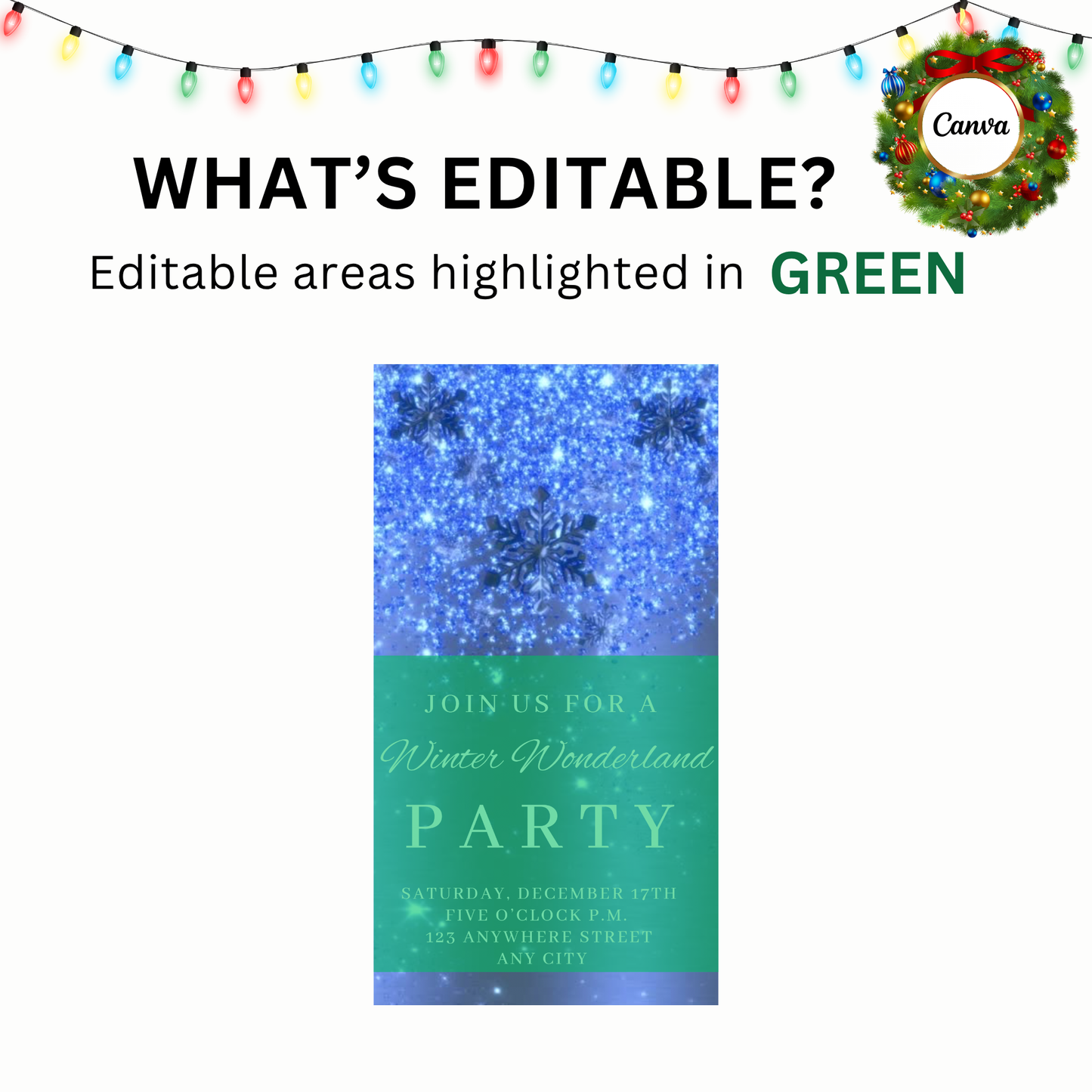 Editable Snowflake Video Invitation Template | Mobile Animated Christmas Invite | Canva Evite Download – Hostessy