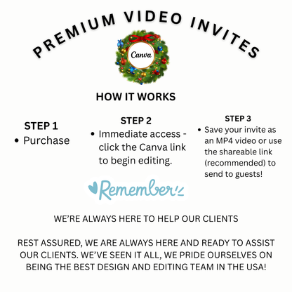 Editable Snowflake Video Invitation Template | Mobile Animated Christmas Invite | Canva Evite Download – Hostessy