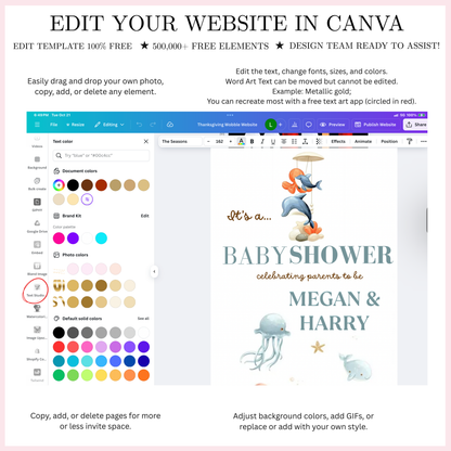 Under the Sea Baby Shower Video Invite with RSVP | Ocean Animal Canva Template Invite