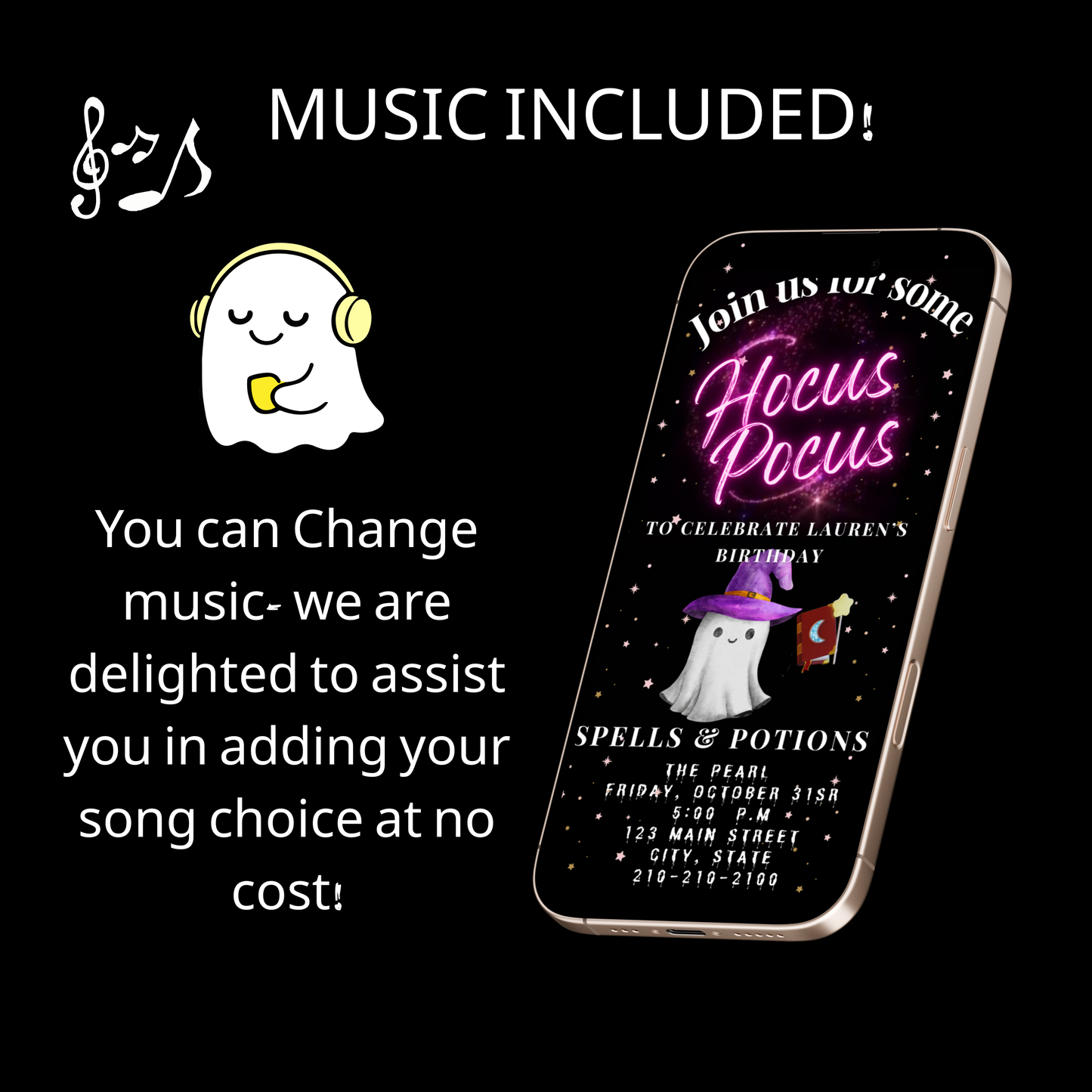 Halloween Video Invitation | Animated Halloween Digital Evite | Editable Canva Invite Template