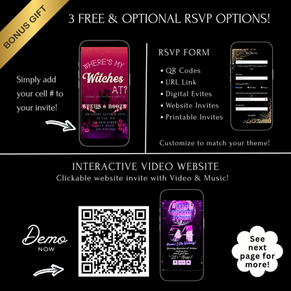 Halloween-Videoeinladung | Animierte digitale Halloween-Einladung | Bearbeitbare Canva-Einladungsvorlage