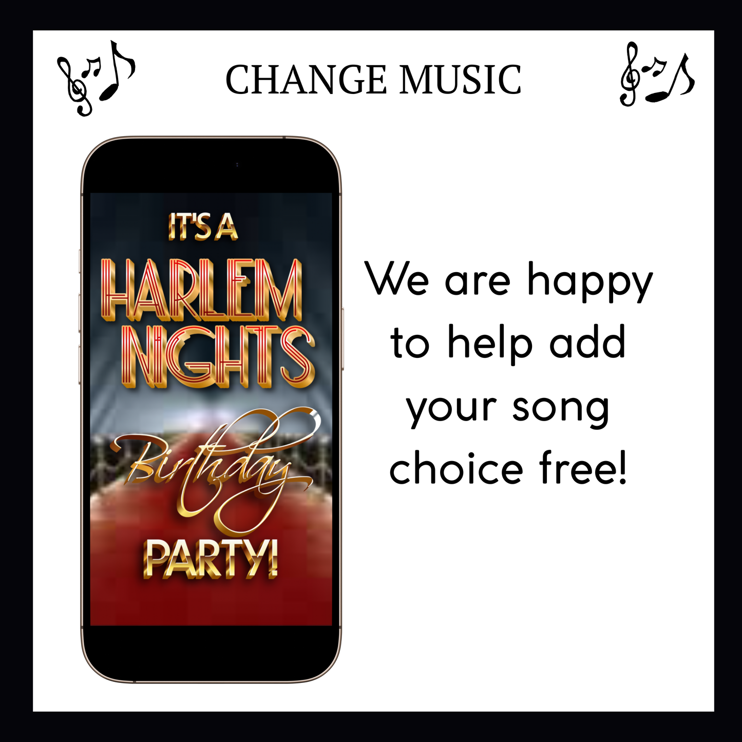 Harlem Nights Video-Einladung | Digitale Great Gatsby-Einladung | Bearbeitbare Canva-Partyvorlage