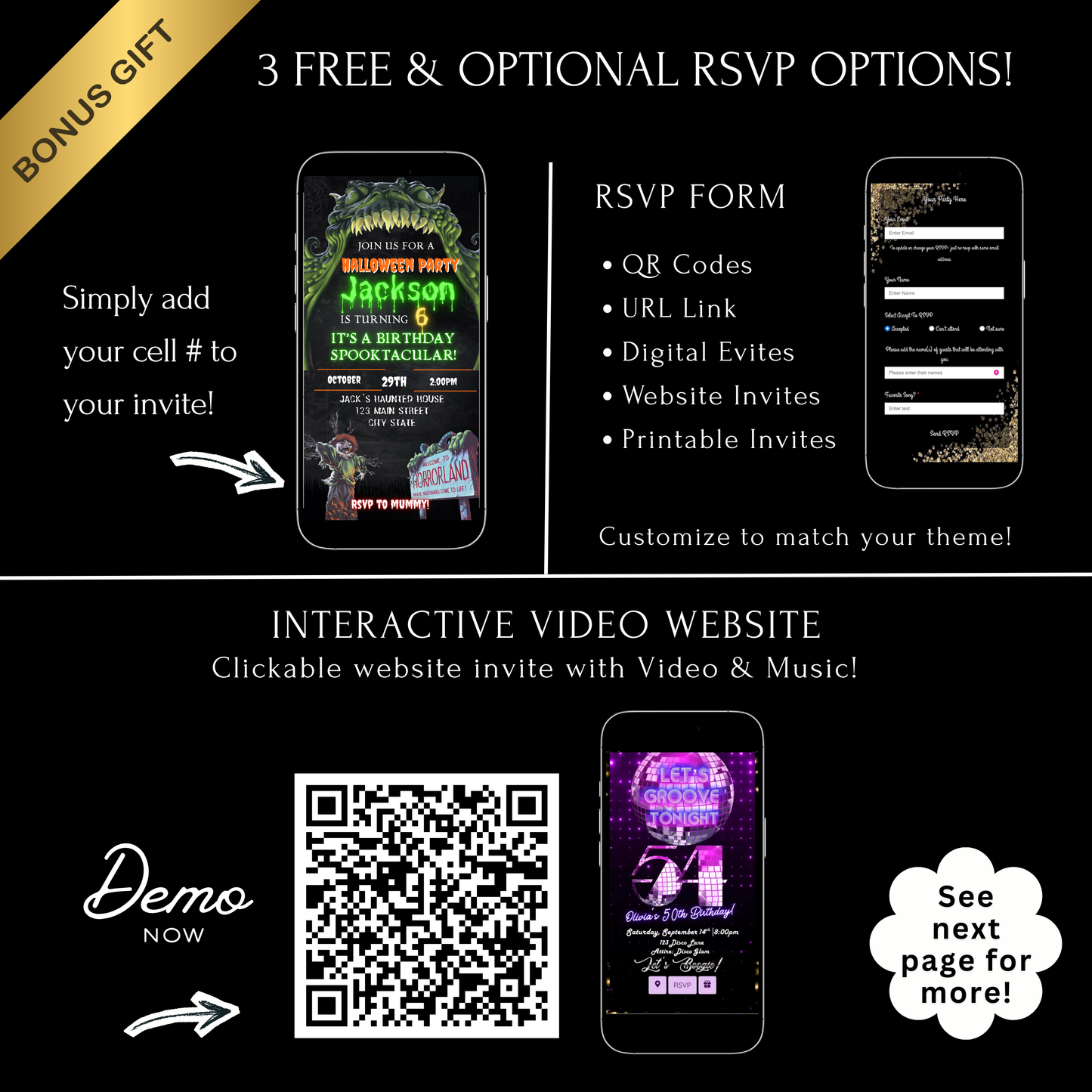 Halloween Video Invitation, Kids Halloween Animated Invite, Editable Halloween Party Mobile Evite