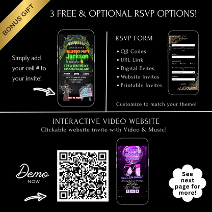Halloween Video Invitation, Kids Halloween Animated Invite, Editable Halloween Party Mobile Evite