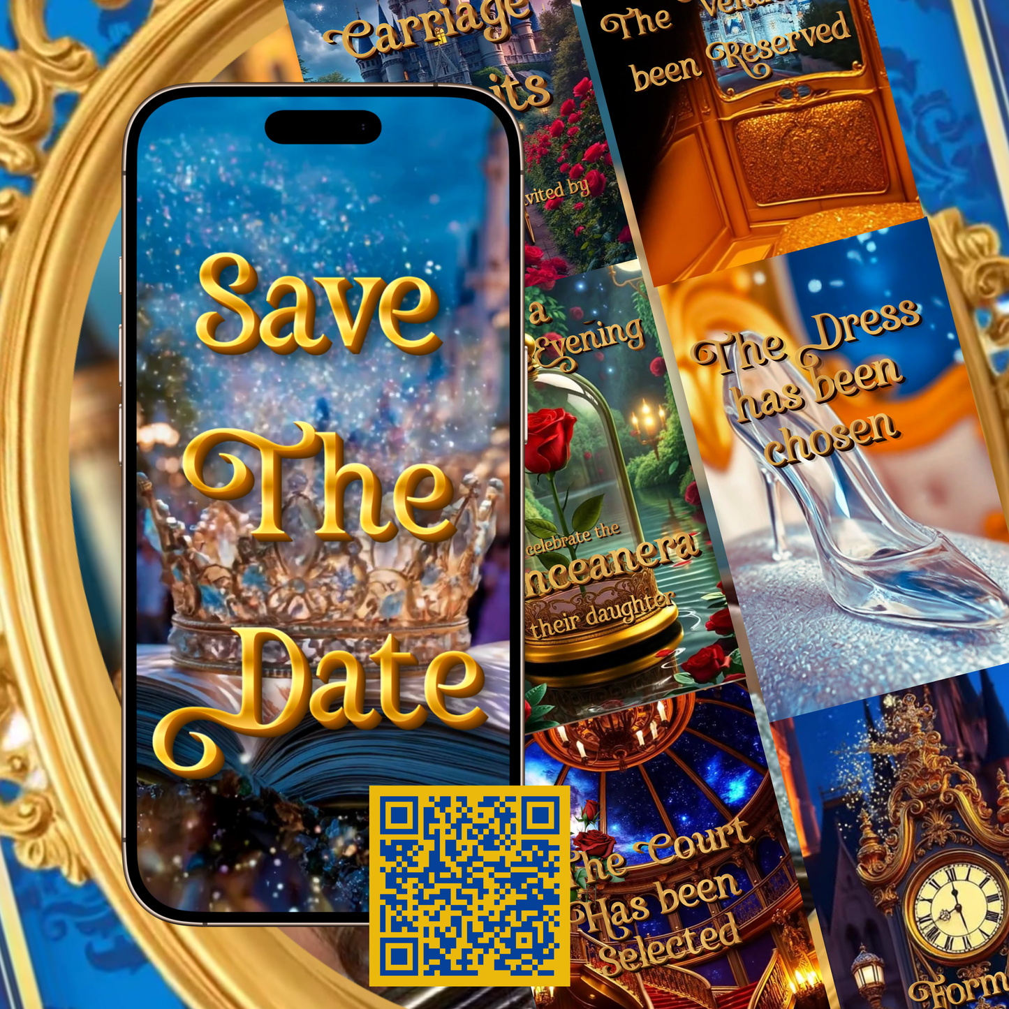 Beauty and the Beast Video Invitation | Save the Date Quinceañera | Sweet 16 Royal Princess Invite
