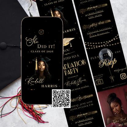 2026 Graduation Invitation Website RSVP Template with Music