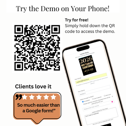 New Year’s Eve Party Website Invitation | NYE Party RSVP Website | Canva Website Template