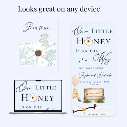 Winnie the Pooh Baby Shower Invite Website with RSVP