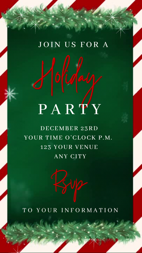 Christmas Party Video Invitation – Editable Animated Holiday Party Mobile Evite