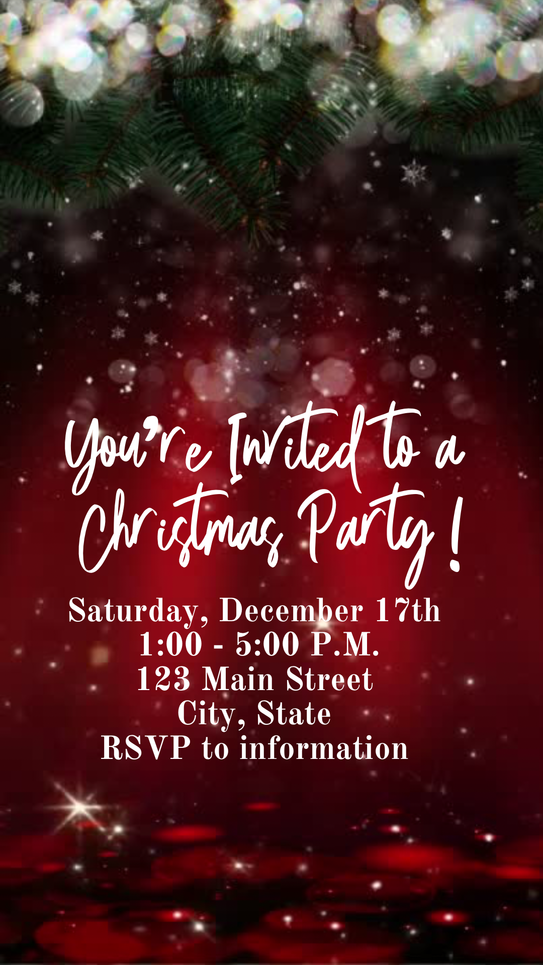 Editable Christmas Video Invitation Template | Mobile Animated Invite Christmas | Canva Video Evite Download