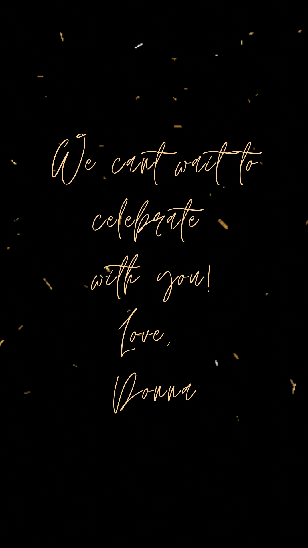 Gold Birthday Dinner Video Invitation | Digital Luxe Birthday Mobile Invite | Editable Animated Gold Glitter