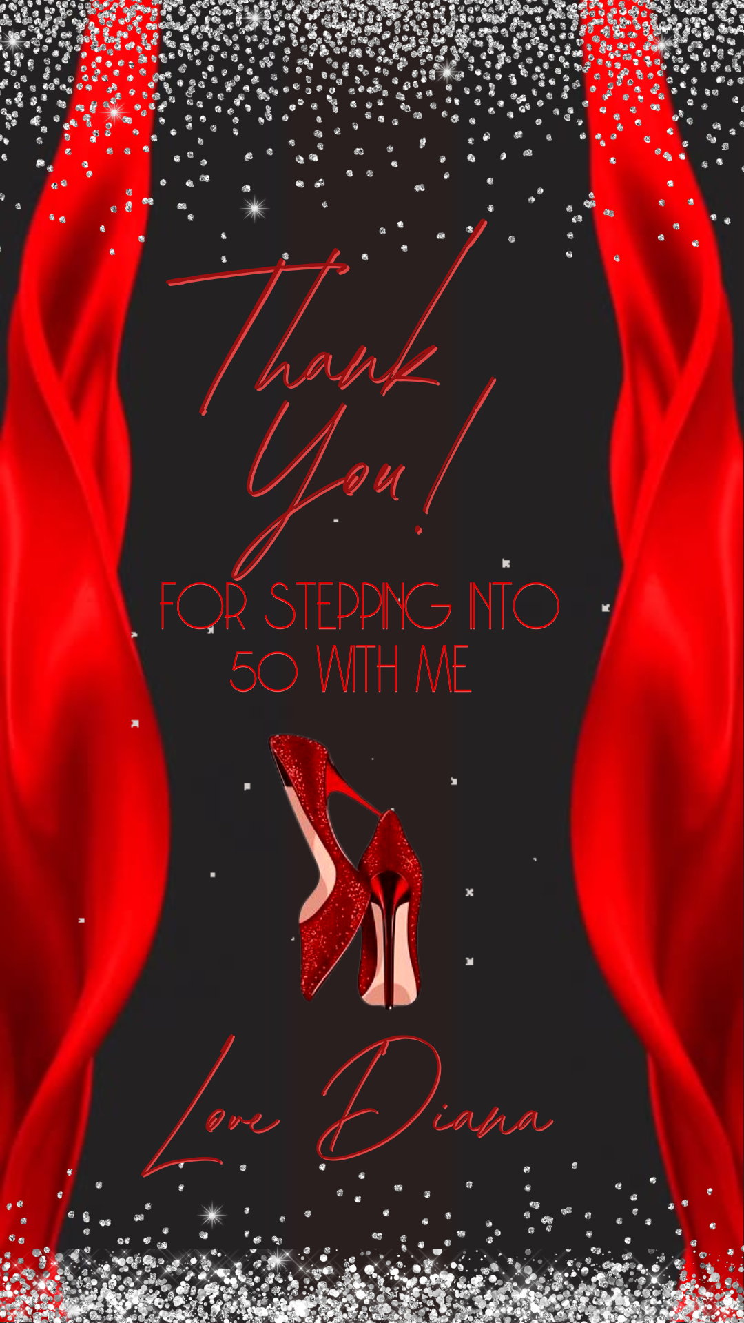 Stepping Into My Birthday Video Invite | Red Heel Birthday Digital Evite | Editable Canva Invite Template