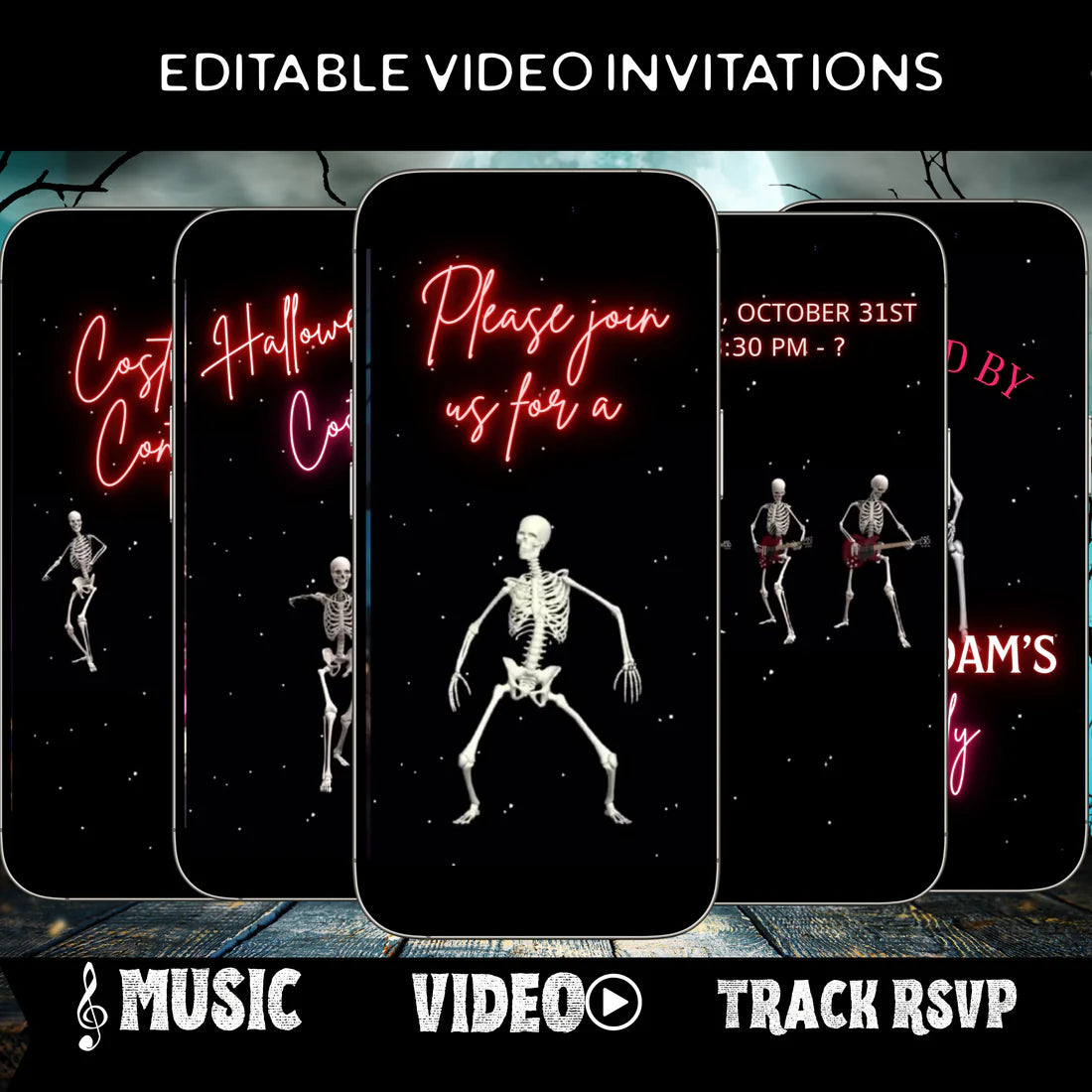 Halloween Skeleton Video Invitation