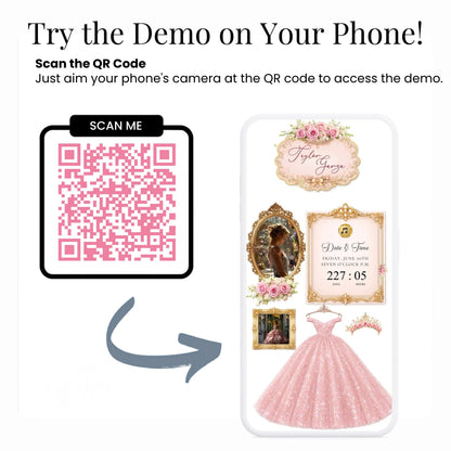 Pink Quinceañera Interactive Website Invitation