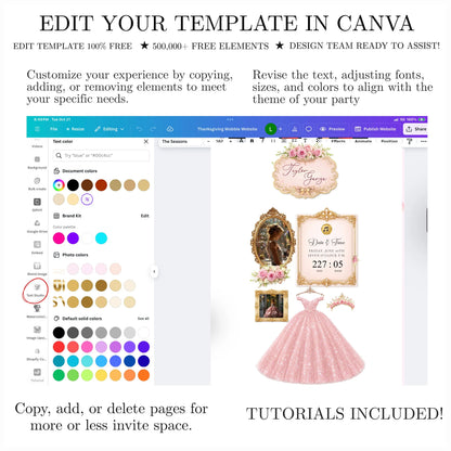 Pink Quinceañera Interactive Website Invitation