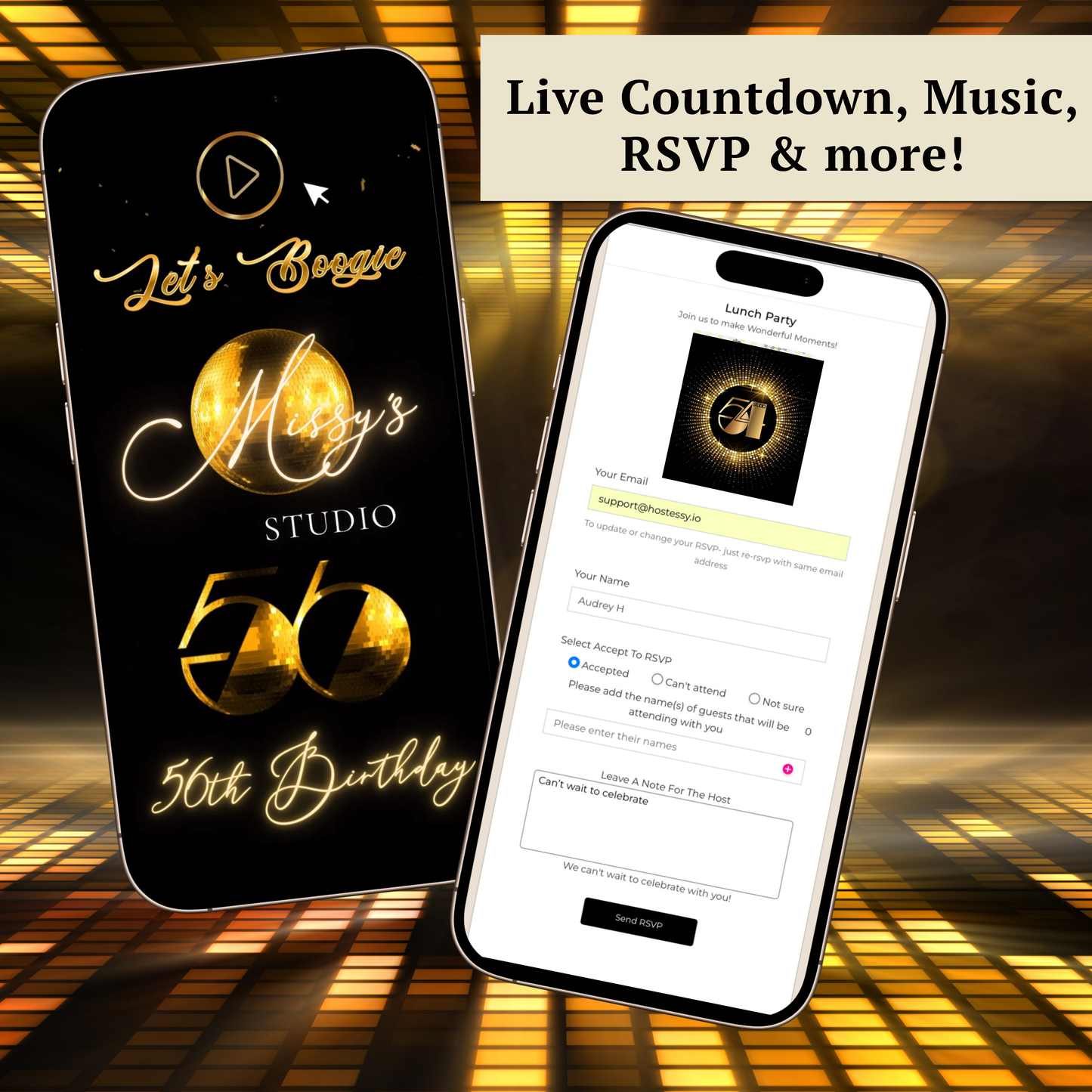 Disco Website Invitation | Soul Train RSVP Evite Website | Canva Website Template