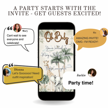 Safari Baby Shower Invitation Template