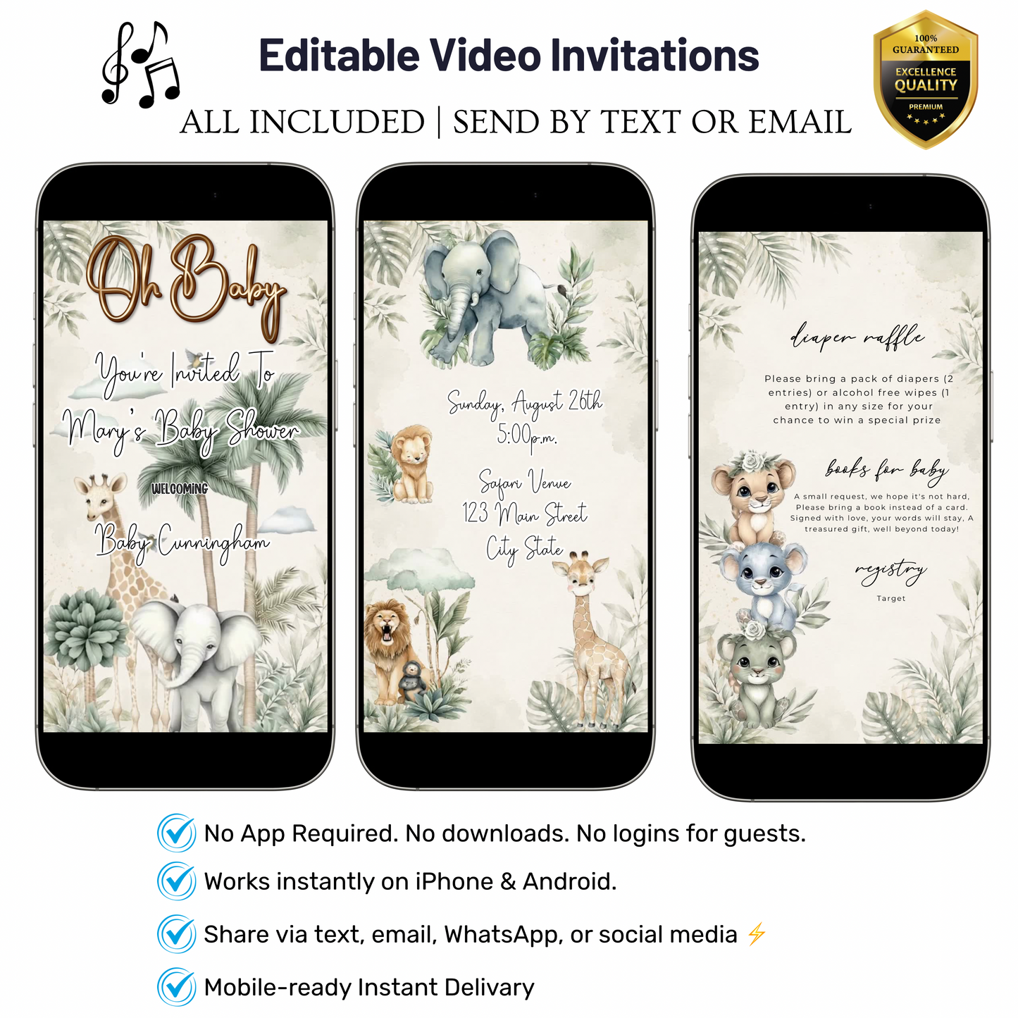 Safari Baby Shower Invitation Template