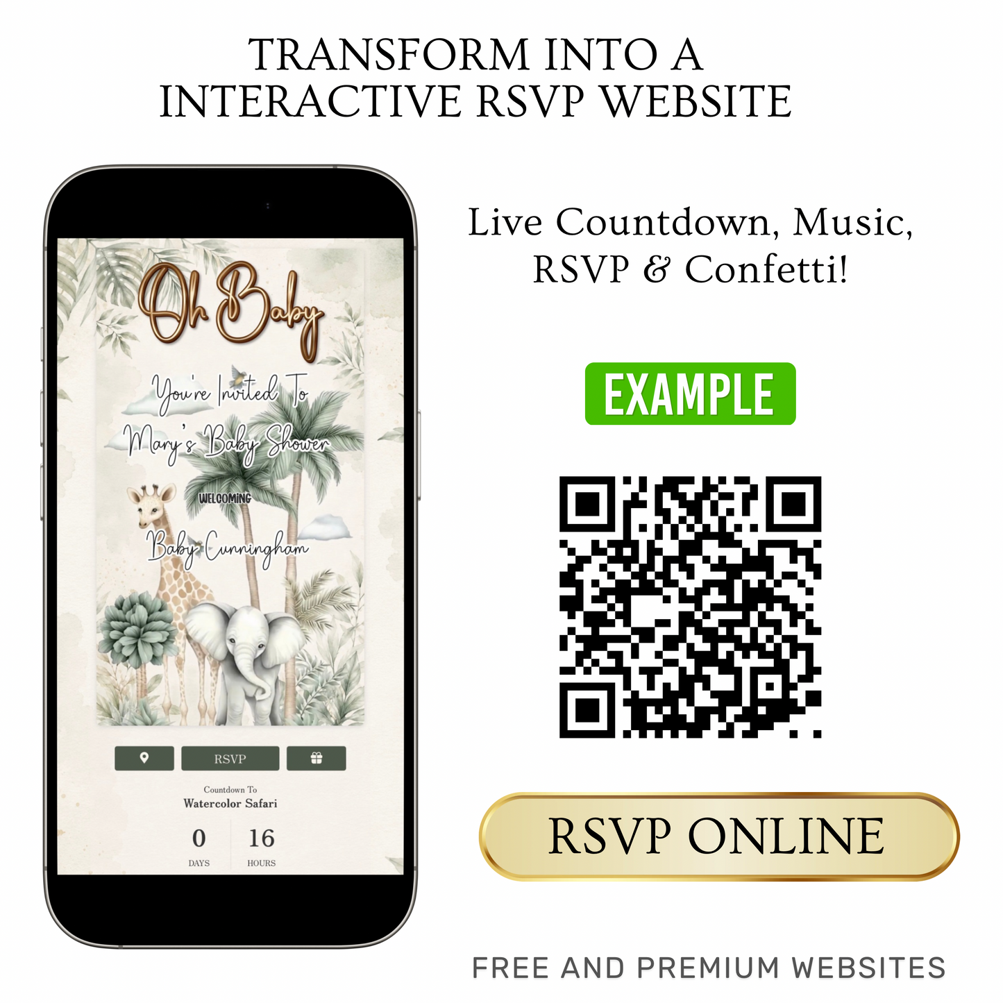 Safari Baby Shower Invitation Template