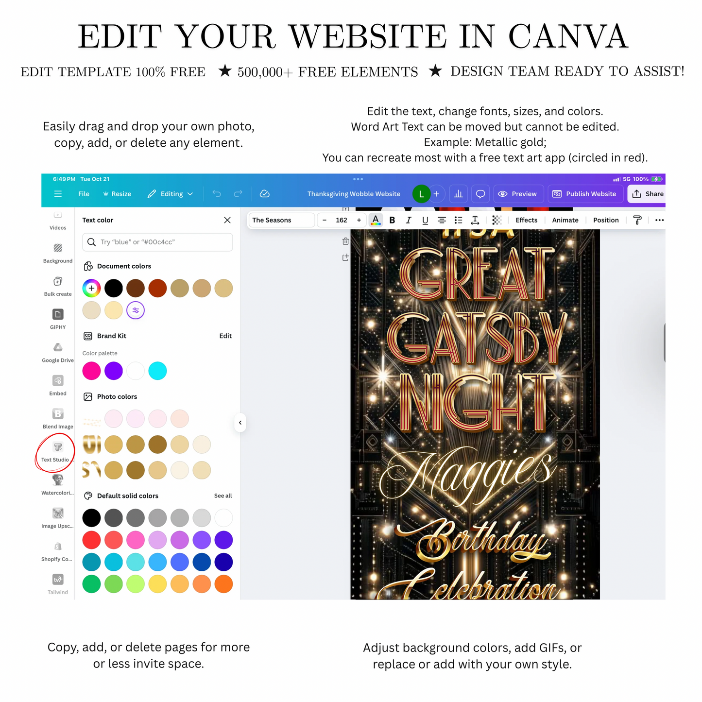 Great Gatsby Invitation Template Roaring 20s Party Video Invite