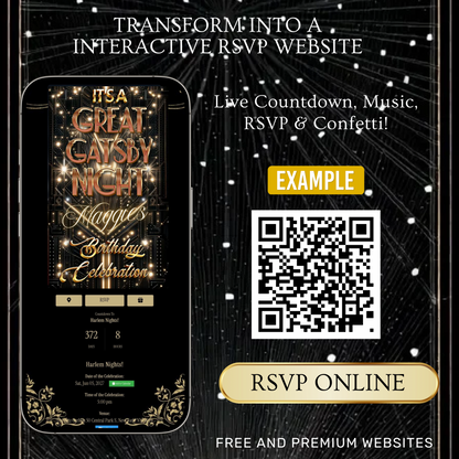 Great Gatsby Invitation Template Roaring 20s Party Video Invite