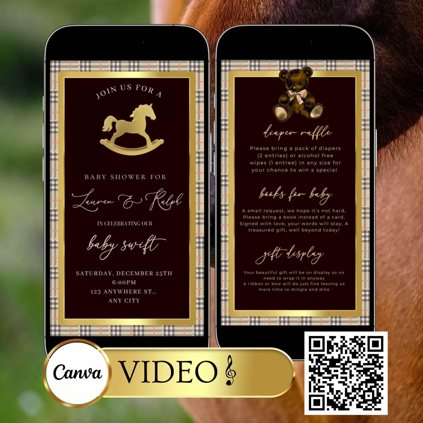 Horse Baby Shower Invitation Template Western Baby Shower Video Invite