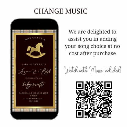 Horse Baby Shower Invitation Template Western Baby Shower Video Invite