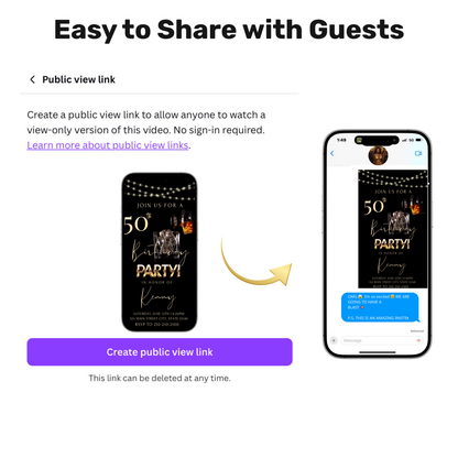 Whiskey Video Invitation | Animated Men’s Birthday Digital Evite | Editable Canva Invite Template