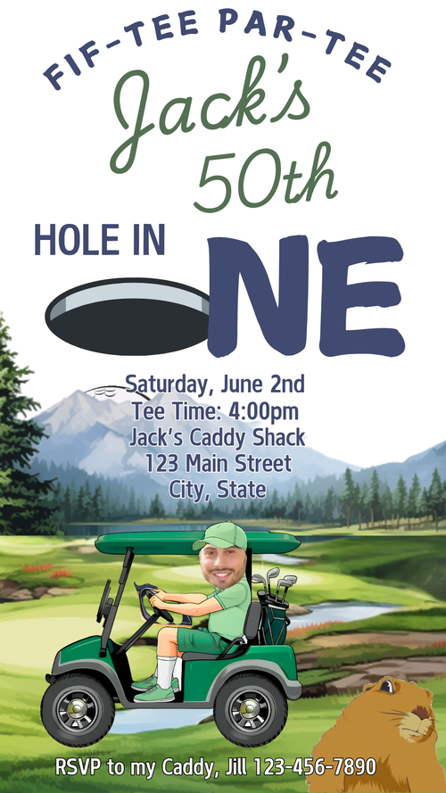 Editable text preview on golf-themed video template