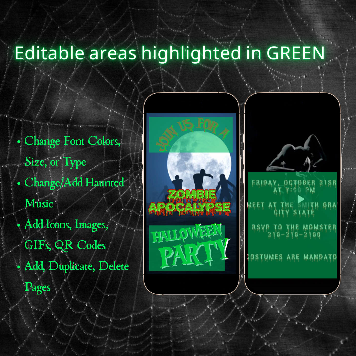 Zombie Apocalypse Halloween Video Invitation,  Invite