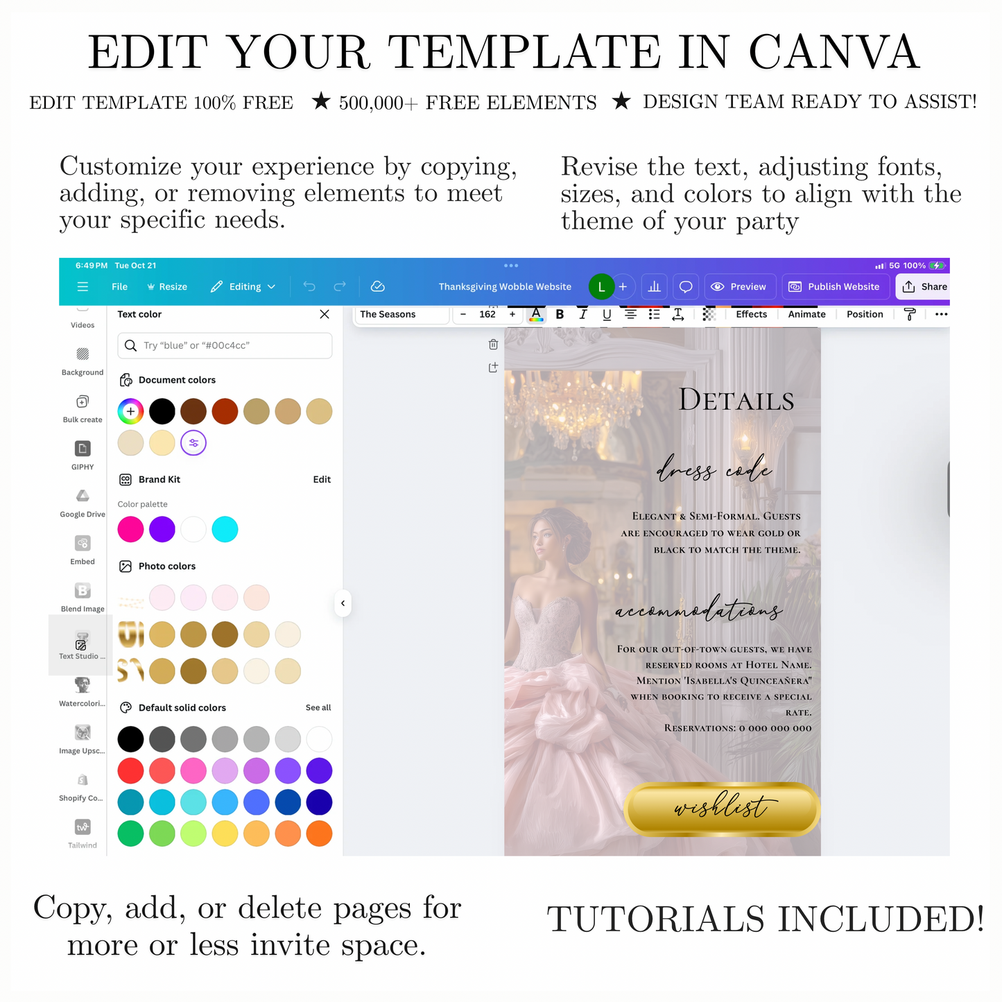 Pink Quinceañera Interactive Website Invitation