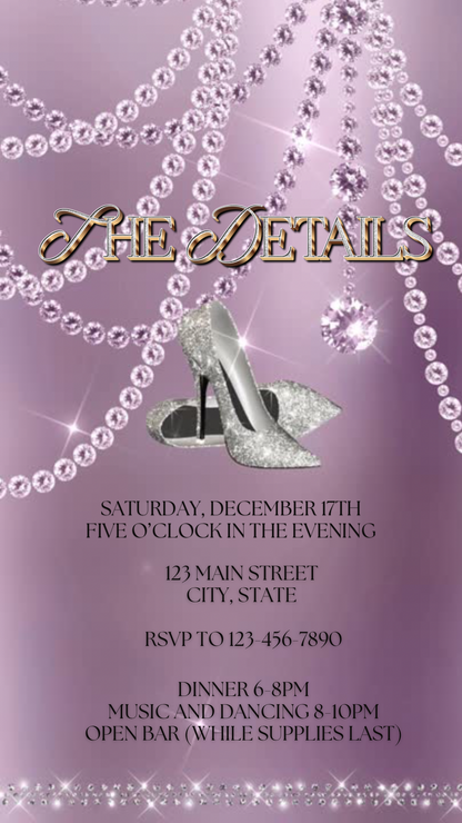 Stepping Into High Heels Video Invite for 40th, 50th, 60th Birthday