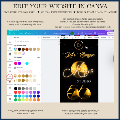 Disco Website Invitation | Soul Train RSVP Evite Website | Canva Website Template